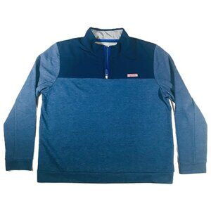 Vineyard Vines Performance 1/4 Zip Blue Shep Pullover Womens XL - FREE SHIPPING!